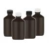 2 oz. Brown Dark Opaque HDPE 20-400 Plastic Oblong Bottle-Tincture-Blk-Wh CT Cap