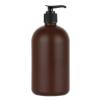 16 oz. Brown 28-410 HDPE Plastic Opaque Boston Rd Bottle-Lotion Pump