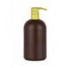 16 oz. Brown 28-410 HDPE Plastic Opaque Boston Rd Bottle-Yellow Pump 4 cc OP