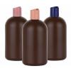 16 oz. Brown 28-410 HDPE Plastic Opaque Boston Rd Bottle-Colored Dispensing Cap