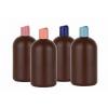 16 oz. Brown 28-410 HDPE Plastic Opaque Boston Rd Bottle-Colored Dispensing Cap