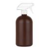 16 oz. Brown 28-410 HDPE Plastic Opaque Boston Rd Bottle-White Trigger Sprayer