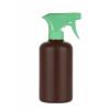 8 oz. Brown 28-400 HDPE Plastic Opaque Boston Rd Bottle-Green Trigger Sprayer