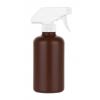 8 oz. Brown 28-400 HDPE Plastic Opaque Boston Rd Bottle-White Trigger Sprayer