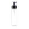 7 oz. (210 ml) Clear (3 pc. set) 43 MM Cylinder Round PET (BPA Free) Plastic Bottle w/ Black Foamer (7 3/8 in. Dip Tube) & Clear Hood