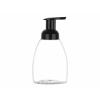 8 oz. Clear 40 MM Squat Oval PET BPA FREE Plastic Bottle-Black Foamer Pump