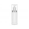 1 oz.-30mm Frosted-White Airless Cylinder Round 18-410 Other Plastic Bottle-Overcap- PP Plastic Silver Natrual Pump