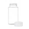 .67 oz. (2/3 oz) (20 ml) Clear 22-400 Round PET Plastic Bottle w/ White Non Dispensing Cap w/ Liner