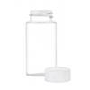 .67 oz. (2/3 oz) (20 ml) Clear 22-400 Round PET Plastic Bottle-White Non Dispensing Cap-Liner