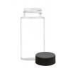 .67 oz. (2/3 oz) (20 ml) Clear 22-400 Round PET Plastic Bottle w/ Black Non Dispensing Cap w/ Liner