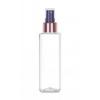 8 oz. Clear 24-410 PET (BPA Free) Plastic Square Bottle-FM Sprayer
