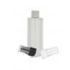 2 oz. Gray Light 20-10 Cylinder Round Slightly Squeezable HDPE Opaque Plastic Bottle w/ Black FM Sprayer (Surplus))