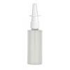 2 oz. Gray Light 20-10 Cylinder Round Slightly Squeezable HDPE Opaque Plastic Bottle-White Nasal Sprayer-3 3/4 in. DT