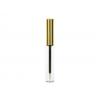 .20 oz. (6 ml) Clear 12MM Round PET Plastic Lip Gloss Bottle-Gold Cap-Insert-2 3/16 in. Black Stem