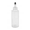 2 oz. Natural 20-410 Cylinder Round Squeezable LDPE Semi-Opaque Plastic Bottle-Natural Yorker-Black Tip Cover