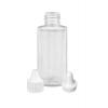 1 oz. Natural 20-410 Cylinder Round Squeezable LDPE Semi-Opaque Plastic Bottle-White Dropper Plug .031 in. Orif-Cover Cap