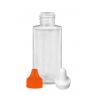1 oz. Natural 20-410 Cylinder Round Squeezable LDPE Plastic Bottle-White Dropper .031 in. Orif-Orange Cap