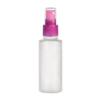 2 oz. Natural 24-410 Cylinder Round Slightly Squeezable HDPE Semi-Opaque Flamed Plastic Bottle-Magenta-Pink FM Sprayer