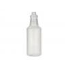 32 oz. Natural Round Carafe Style HDPE 28-400 Trigger Semi-Opaque Plastic Bottle w/ Black Mixor-1 Trigger Sprayer
