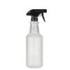 32 oz. Natural Round Carafe Style HDPE 28-400  Semi-Opaque Plastic Bottle-Black Express Trigger Sprayer