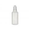 32 oz. Natural Round Carafe Style HDPE 28-400 Trigger Opaque Plastic Bottle-White Adjustable Trigger Sprayer
