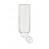 4 oz. Natural HDPE Semi-Opaque Tottle HDPE 22-400 Squeezable Plastic Bottle w/ 1.5 in. White Dispensing Cap-.250 Orif