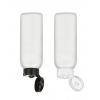 4 oz. Natural HDPE Semi-Opaque Tottle HDPE 22-400 Squeezable Plastic Bottle-1.5 in. Blk-Wh Flip Top (Stock) Cap-.250 in. Orif