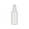 16 oz. Natural Round Carafe Semi-Opaque HDPE 28-410 Plastic Bottle-White Trigger Sprayer-9 1/4 in. DT (Surplus)