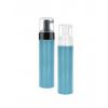 7.5 oz. Blue Ocean Shiny PET 43 MM Opaque (225 ml) Cylinder Round Plastic Bottle-Foamer Pump-Clear Hood