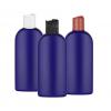 8 oz. Blue Dark Oval HDPE 24-410 Plastic Bottle-Dispensing Cap