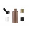 2 oz. Brown Copper Pearl Flat Sided Oval 20-410 HDPE Opaque Plastic Bottle-Dispensing Cap