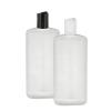 20 oz. Natural Flat Sided Oval 28-415 HDPE Semi-Opaque Squeezable Plastic Bottle-Label Panel-Dispensing Cap