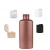 2 oz. Rose Copper Pearl Flat Sided Oval 20-410 HDPE Opaque Plastic Bottle-Dispensing Cap