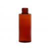 2 oz. Amber Dark 20-410 PET Semi-Transclucent Plastic Cylinder Round Bottle
