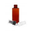 2 oz. Amber Dark 20-410 PET Semi-Transclucent Plastic Cylinder Round Bottle-FM Sprayer
