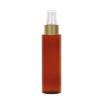 4 oz. Amber Dark Translucent 24-410 PET (BPA Free) PET Plastic Cylinder Round Bottle-Sprayer