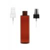 4 oz. Amber Dark Translucent 24-410 PET (BPA Free) PET Plastic Cylinder Round Bottle-Sprayer