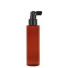 4 oz. Amber Dark Translucent 24-410 PET (BPA Free) PET Plastic Cylinder Round Bottle-Sprayer-Ext
