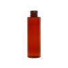 4 oz. Amber Dark Translucent 24-410 PET (BPA Free) PET Plastic Cylinder Round Bottle-Twist Cap-Gasket