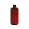 12 oz. Amber Dark Boston Round 24-410 PET Semi-Translucent Plastic Bottle