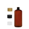 12 oz. Amber Dark Boston Round 24-410 PET Semi-Translucent Plastic Bottle-CT Cap