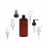 12 oz. Amber Dark Boston Round 24-410 PET Semi-Translucent Plastic Bottle-FM Sprayer or LU 1.2 cc Lotion-Soap Pump