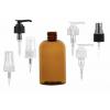 8 oz. Amber 24-410 PET (BPA Free) Plastic Boston Round Bottle-FM Sprayer or 2cc LD Lotion Pump (Stock)