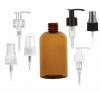 8 oz. Amber 24-410 PET (BPA Free) Plastic Boston Round Bottle-FM Sprayer or 1.2 cc  LU Lotion Pump (Stock)