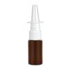 .5 oz. (1/2 oz) Amber Brown 20-410 Cylinder Round HDPE Opaque Plastic Bottle-White FM Nasal Sprayer-3.5 in. DT