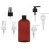 8 oz. Amber Dark 24-410 PET (BPA Free) Plastic Boston Round Bottle-FM Sprayer or 2cc LD Lotion Pump (Stock)