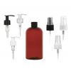 8 oz. Amber Dark 24-410 PET (BPA Free) Plastic Boston Round Bottle-FM Sprayer or 1.2 cc  LU Lotion Pump (Stock)
