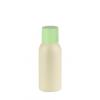 1 oz. Beige 20-415 Opaque HDPE Plastic Bullet Round Bottle-Green Non Dispensing Cap