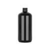 12 oz. Black Boston Round 24-410 PET Opaque Shiny Plastic Bottle-Metal CT Cap