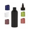 3.33 oz. Black Bullet Round (100 ML) 24-410 HDPE Opaque Plastic Bottle-Colored Dispensing Lid